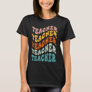T-shirt Professeur rétro Daisy Colorée école primaire Te