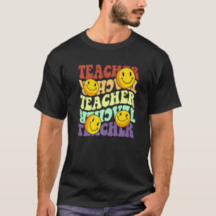 T-shirt professeur retro tournesol sourire face retour à l