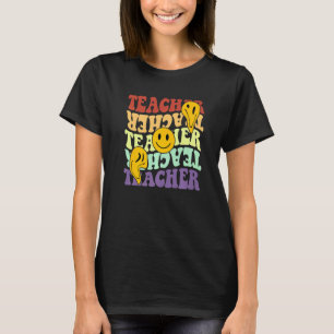 T-shirt professeur retro tournesol sourire face retour à l