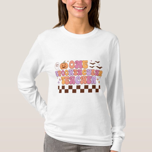 T-shirt Professeur Spooktaculaire Halloween Long Manche (Devant)