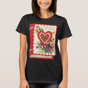T-shirt Professeur Valentine, Livre Vintage Coeurs et Fleu
