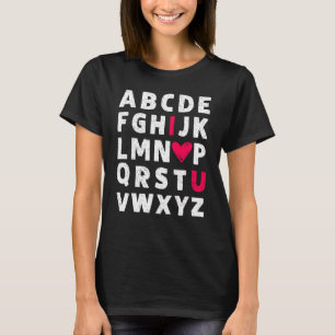 T-shirt Professeur Valentine's Day Abc I Love You Alphabet