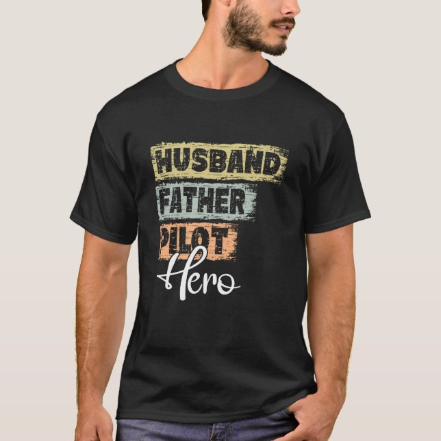 T-shirt Profession dad hero father Pilot  1 (Devant)