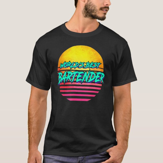T-shirt Profession de barman rétro (Devant)