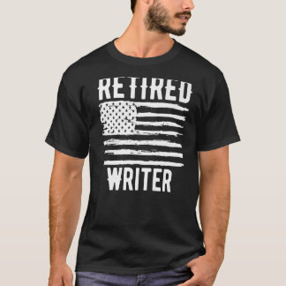 T-shirt Profession d'écrivain à la retraite American Flag