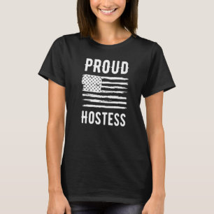 T-shirt Profession d'hôtesse fière American Flag Premium