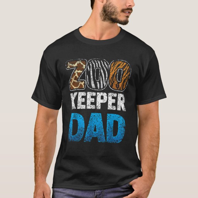 T-shirt Profession Job Animal Safari Zoo Keeper Dad Zookee (Devant)