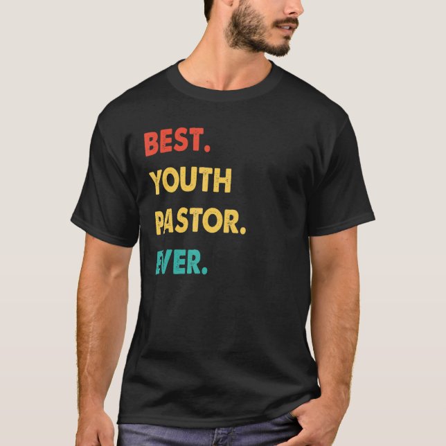 T-shirt Profession Pasteur Jeunesse Rétro Meilleur Pasteur (Devant)