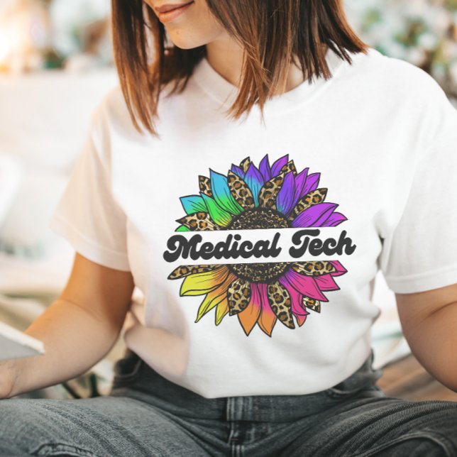 T-shirt Profession technologique Médicale Rainbow Sunflowe (Medical Tech Profession Rainbow Sunflower T-Shirt
)
