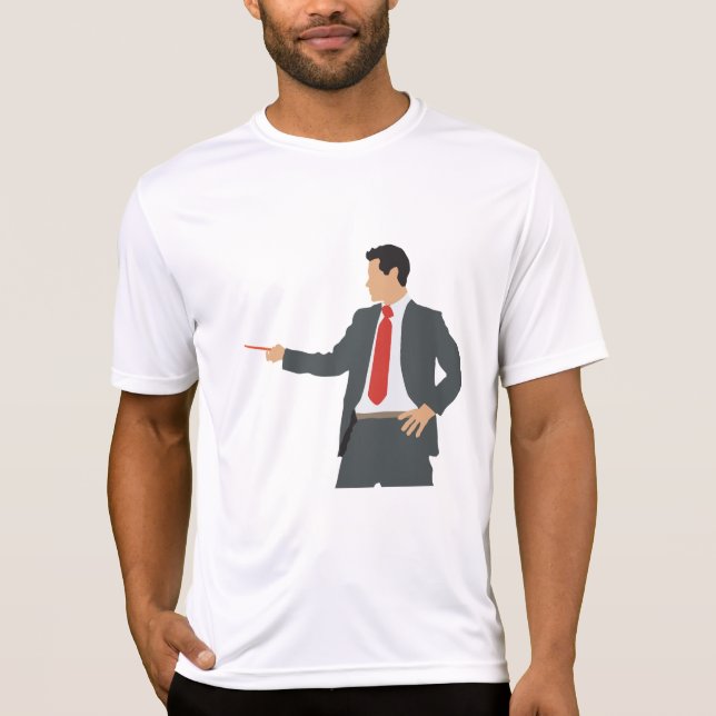 T-shirt Professional Businessman in Suit with Pointer (Devant)