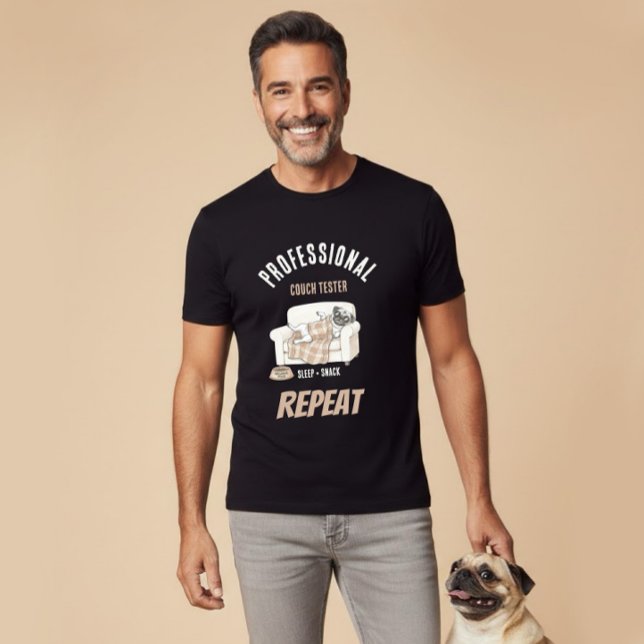 T-shirt Professional Couch Tester – Cozy Paws Collection (Créateur téléchargé)