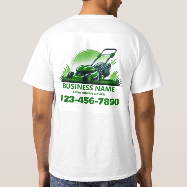 T-shirt Professional Lawn Mowing Landscaping Custom Logo (Dos)