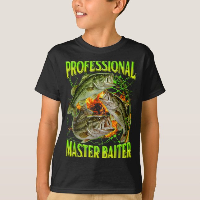 T-shirt Professional Master Baiter Funny Fishing Meme Boot (Devant)
