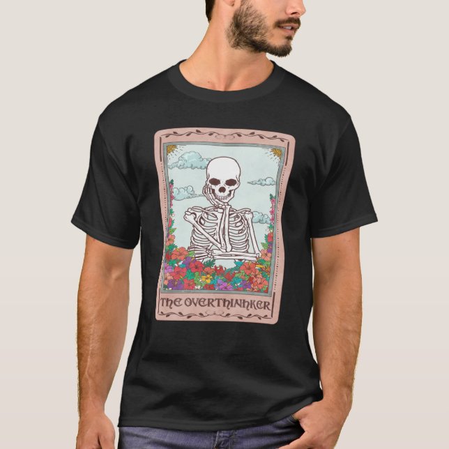 T-shirt Professional Overthinker Colorful Skull Overthinki (Devant)