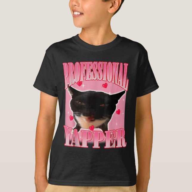 T-shirt Professional Yapper Cat Funny Oddly Specific Dank  (Devant)