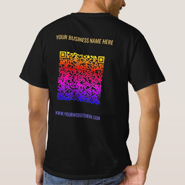 T-shirt professionnel couleur QR Code avec texte p (Dos)
