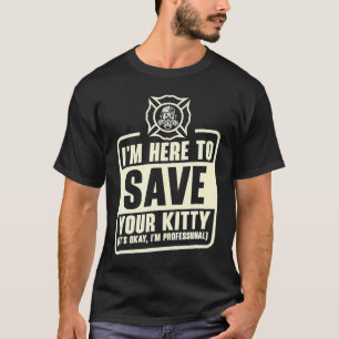 T-shirt Professionnel de la lutte contre l'incendie Chat d