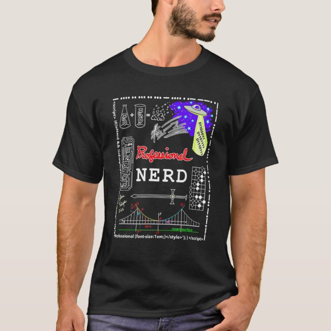 T-shirt Professionnel Nerd Ou Geek Avec Riddles Et Hommage (Devant)