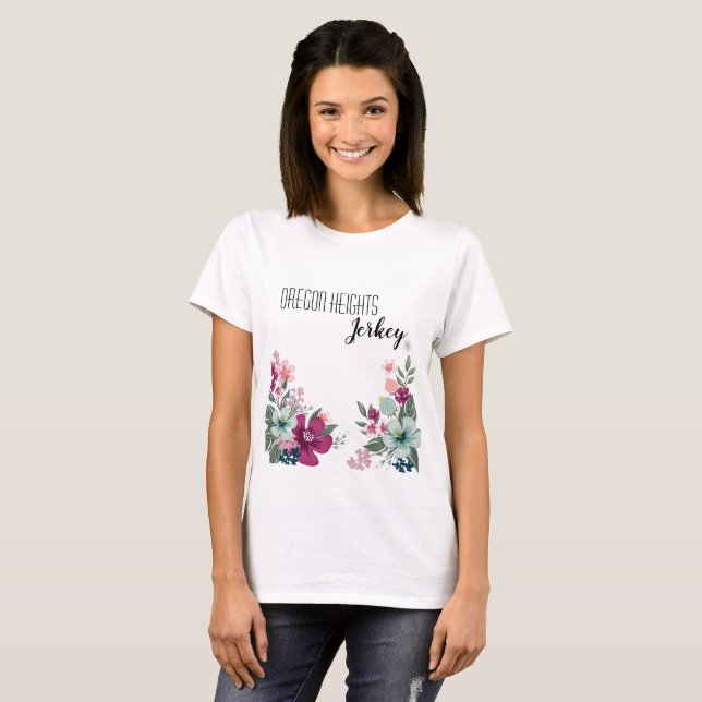 T-shirt professionnel personnalisé Fleurs tropical (Devant entier)