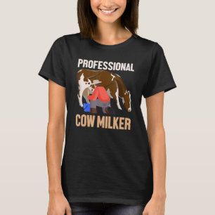 T-shirt Professionnel Vache Milker Ferme Animaux de bétail