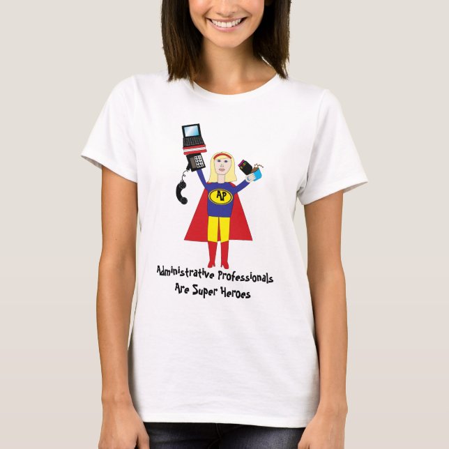 T-shirt Professionnels administratifs Super Héros (Blonde) (Devant)