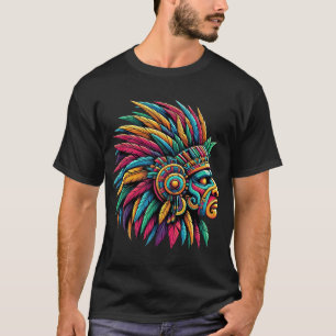 T-shirt Profil de guerrier maya aztèque