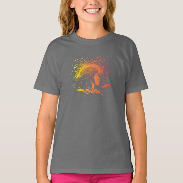T-shirt Profil de la femme serene. (Devant)