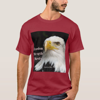 T-shirt Profil de pygargue à tête blanche sur fond noir. T