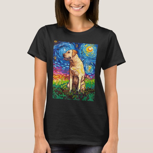 T-shirt Profil du Labrador jaune Stress Night Dog Art par  (Devant)