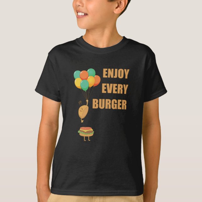 T-shirt Profitez De Chaque Burger Drôle (Devant)