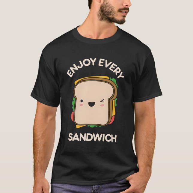 T-shirt Profitez De Chaque Sandwich Kawaii Foodie Warren Z (Devant)