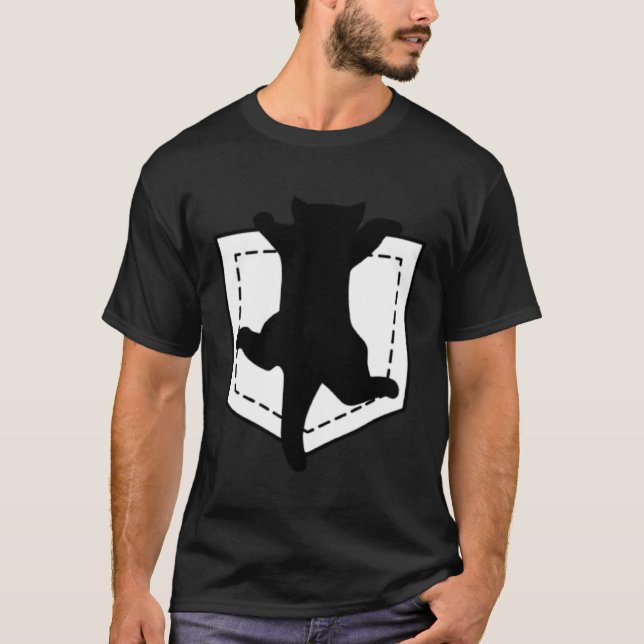T-shirt Profitez de Funny Sarcastic Pocket Cat Novelty Gra (Devant)