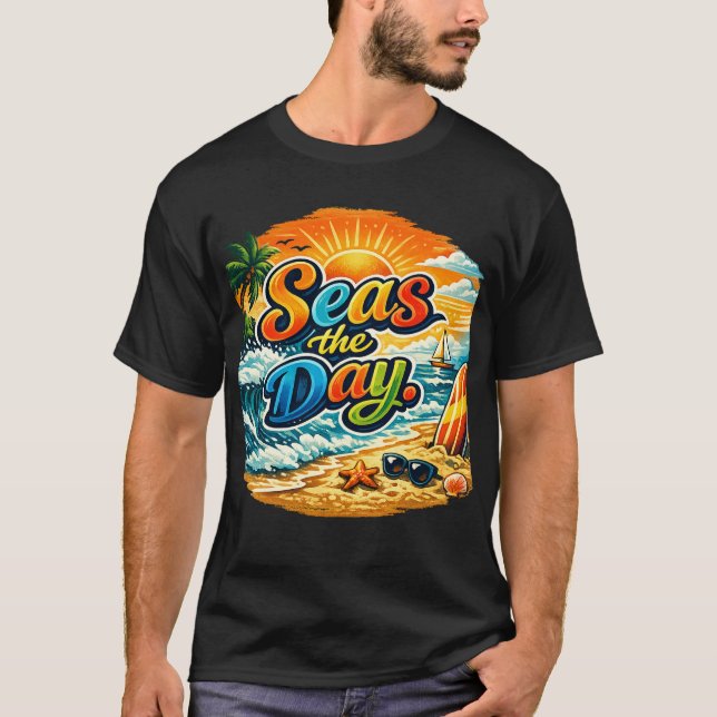 T-shirt Profitez de la journée : Graphisme inspiré de l'oc (Devant)