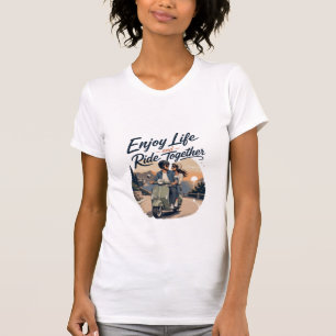 T-shirt Profitez de la vie et roulez ensemble Couple roman