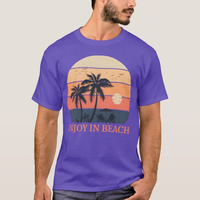 T-shirt profitez de l'ami de l'été sur la plage (Devant)