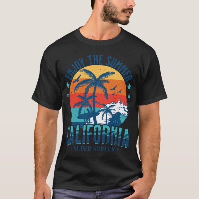 T-shirt profitez de l'été californien surfer (Devant)