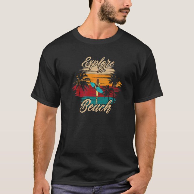 T-shirt Profitez De L'été Doux Explorez La Plage  1 (Devant)
