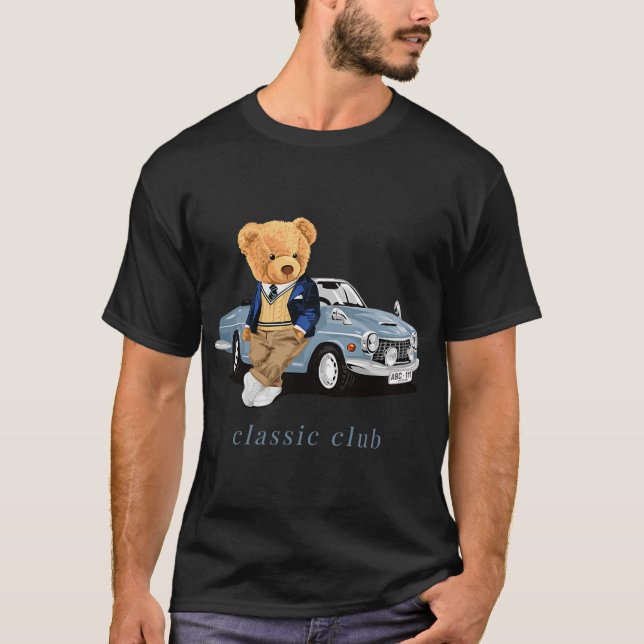 T-shirt Profitez De L'Ours Cool Teddy Avec La Voiture Clas (Devant)