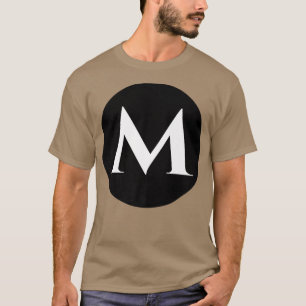 T-shirt Profitez de M Alphabet Cool mignon Lettre Monogram