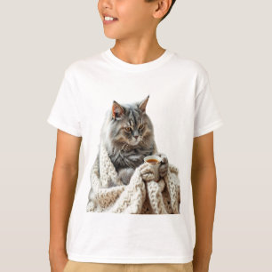 T-shirt Profitez du thé d'hiver de chat