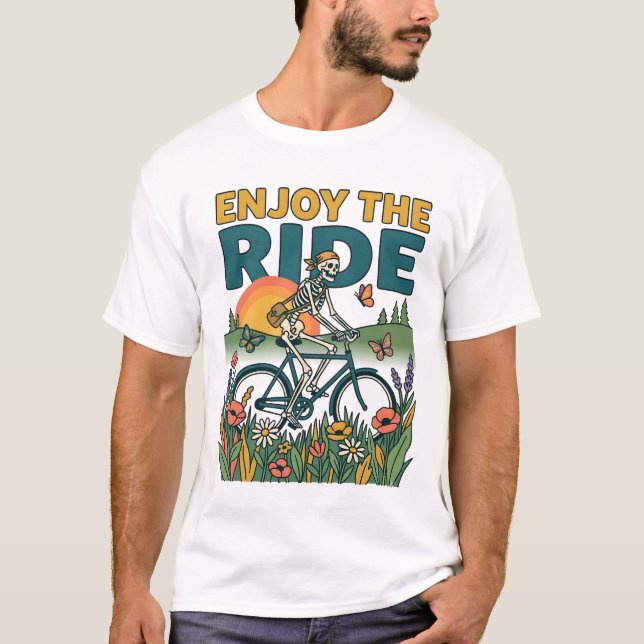 T-shirt Profitez du trajet squelette vintage (Devant)