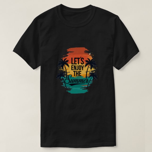 T-shirt "Profitons de l'été" - Vibes tropicales Typogra (Design devant)