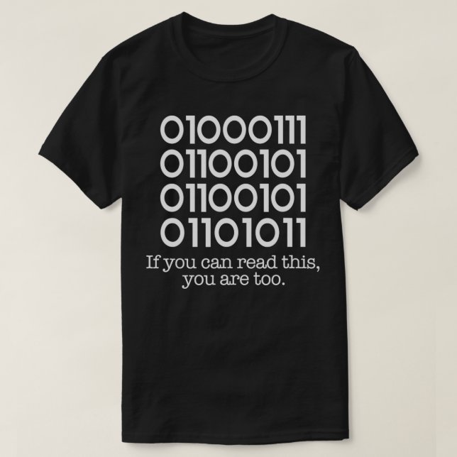 T-shirt Programmateur de code binaire informatique Funny D (Design devant)