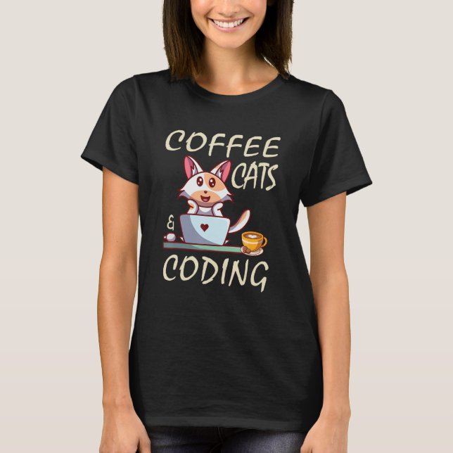 T-shirt Programmateur de codeur et de cafés (Devant)
