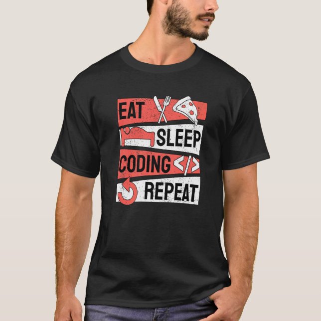 T-shirt Programmateur de répétition du codage du sommeil (Devant)