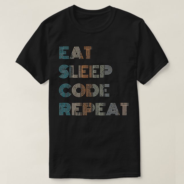 T-shirt Programmateur d'ordinateur de répétition de code d (Design devant)