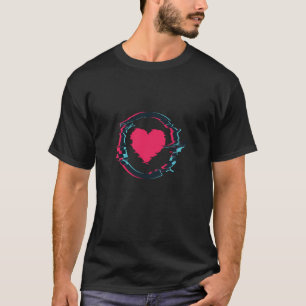 T-shirt Programmation Mode Glitch Cœur Hommes Femmes Enfan