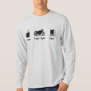 T-shirt Programme d'aujourd'hui - café, 2wheels, et bièr