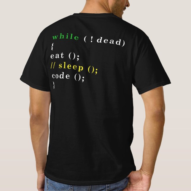 T-shirt Programme Eat Code Sleep (Dos)