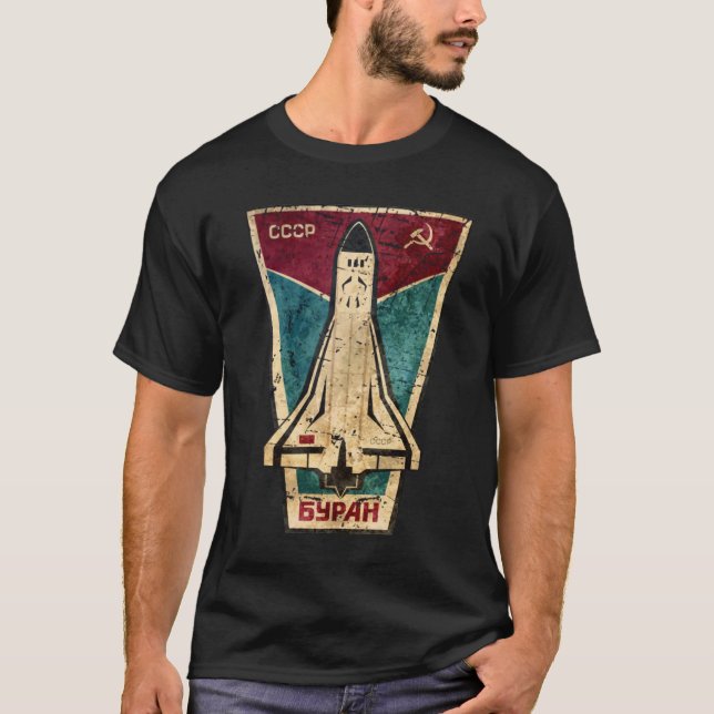 T-shirt Programme spatial soviétique BurSR Rocket CCCP (Devant)